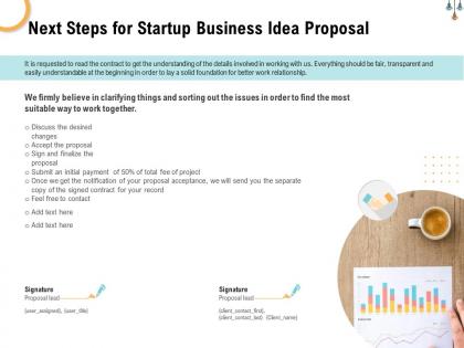Next steps for startup business idea proposal ppt powerpoint presentation model layout ideas