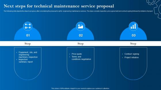 Next Steps For Technical Maintenance Service Proposal Ppt Background