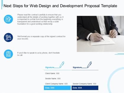 Next steps for web design and development proposal template ppt powerpoint presentation show