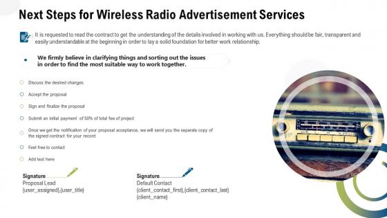 Next steps for wireless radio advertisement services ppt slides style