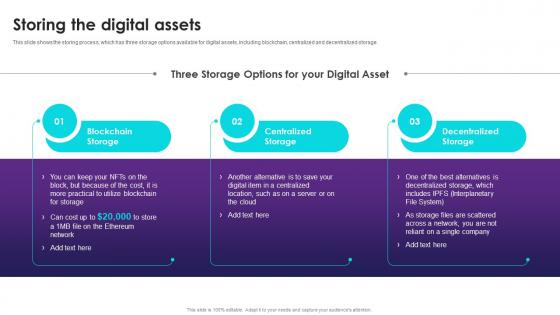 NFT Trading Storing The Digital Assets Ppt Powerpoint Presentation File Example File