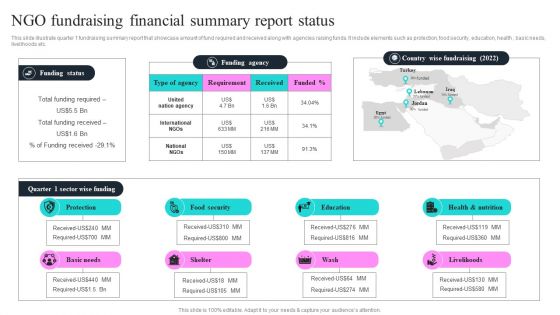 NGO Fundraising Financial Summary Report Status