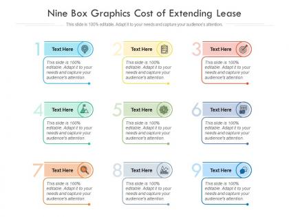 Nine box graphics cost of extending lease infographic template
