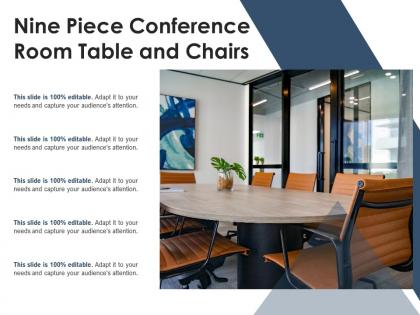Nine piece conference room table and chairs