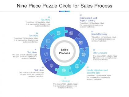 Nine piece puzzle circle for sales process