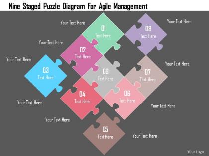 Nine staged puzzle diagram for agile management flat powerpoint design
