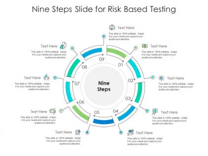 Nine steps slide for risk based testing infographic template