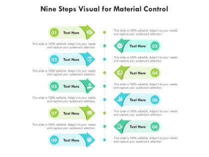 Nine steps visual for material control infographic template