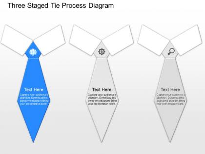 Nk three staged tie process diagram powerpoint temptate