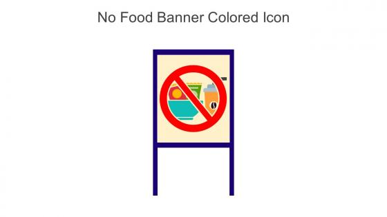 No Food Banner Colored Icon In Powerpoint Pptx Png And Editable Eps Format