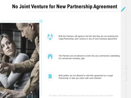 No joint venture for new partnership agreement ppt powerpoint presentation file