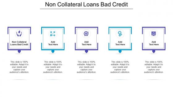 Non Collateral Loans Bad Credit Ppt Powerpoint Presentation Icon Diagrams Cpb