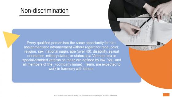 Non Discrimination Workplace Policy Guide For Employees