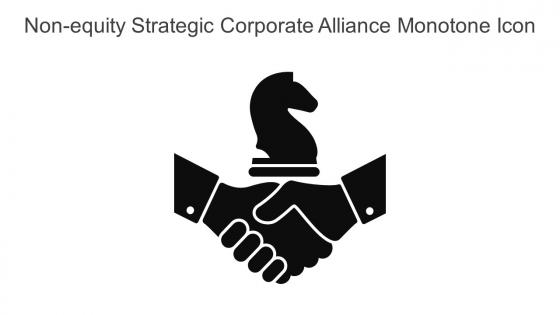 Non Equity Strategic Corporate Alliance Monotone Icon In Powerpoint Pptx Png And Editable Eps Format