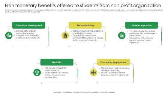 Non Monetary Benefits Offered To Students From Non Marketing Strategies For Job Promotion Strategy SS V