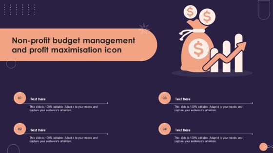 Non Profit Budget Management And Profit Maximisation Icon