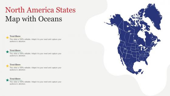 North America States Map With Oceans