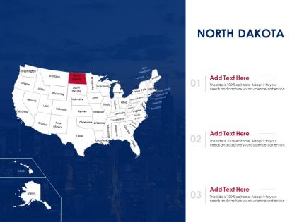 North dakota map powerpoint presentation ppt template