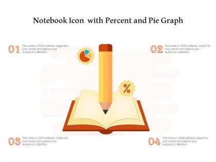 Notebook icon with percent and pie graph
