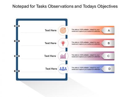 Notepad for tasks observations and todays objectives