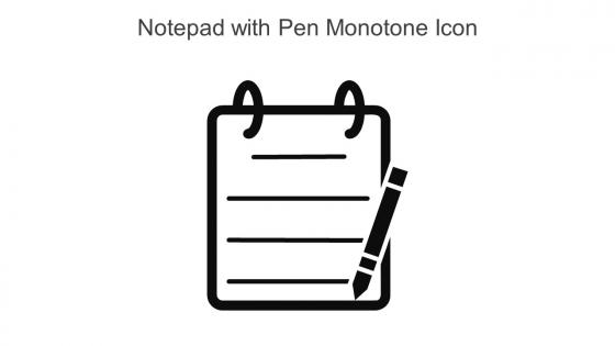 Notepad With Pen Monotone Icon In Powerpoint Pptx Png And Editable Eps Format
