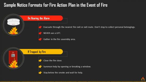 Notice For Action Plan On Hearing Fire Alarm Training Ppt