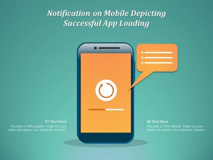 Notification on mobile depicting successful app loading