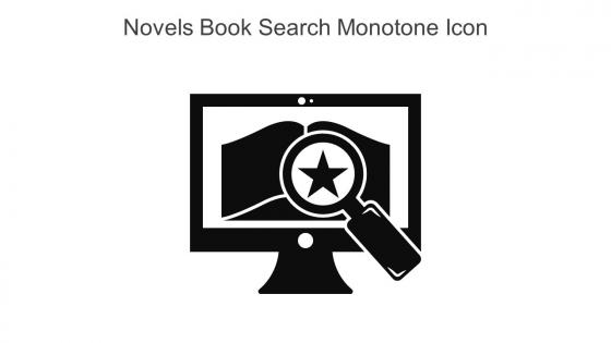 Novels Book Search Monotone Icon In Powerpoint Pptx Png And Editable Eps Format