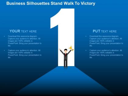Number one success and victory flat powerpoint design