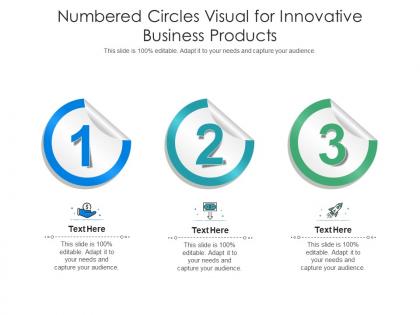 Numbered circles visual for innovative business products infographic template