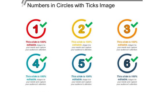 Numbers in circles with ticks image