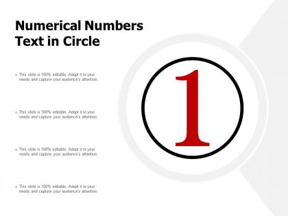 Numerical numbers text in circle
