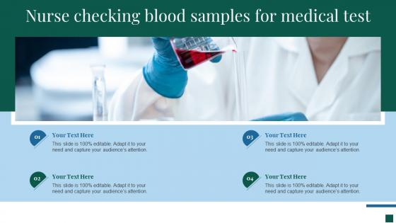 Nurse Checking Blood Samples For Medical Test