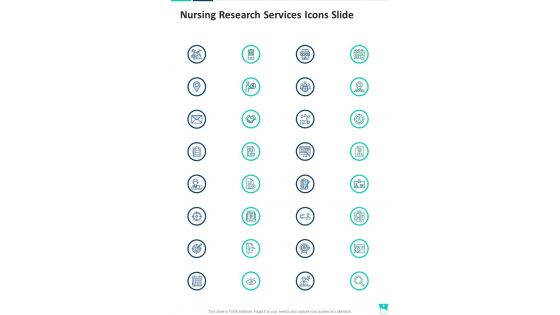 Nursing Research Services Icons Slide One Pager Sample Example Document
