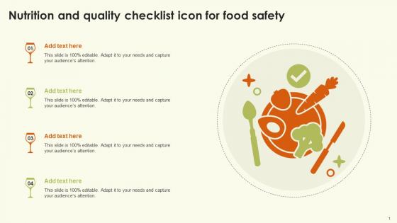 Nutrition And Quality Checklist Icon For Food Safety
