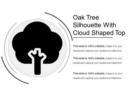 Oak tree silhouette with cloud shaped top