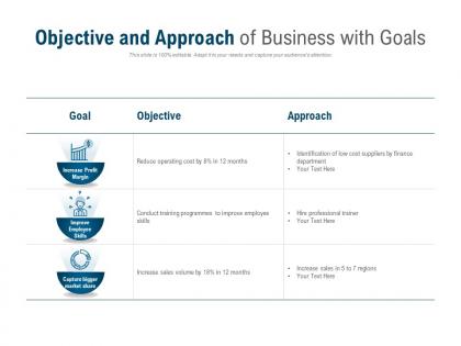 Objective and approach of business with goals