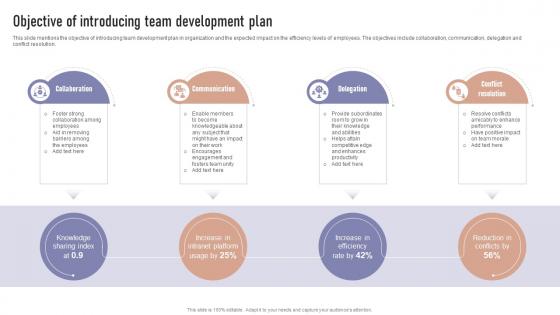 Objective Of Introducing Team Development Plan Formulating Team Development