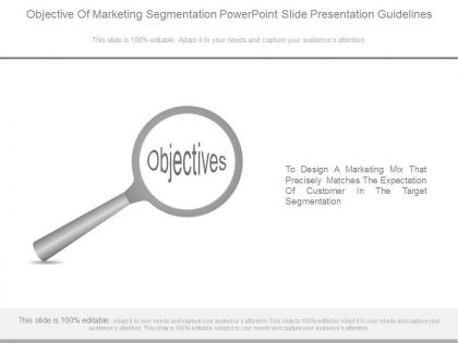 Objective of marketing segmentation powerpoint slide presentation guidelines