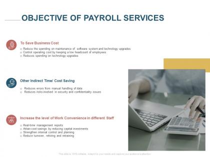 Objective of payroll services ppt powerpoint presentation infographics