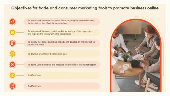 Objectives For Trade And Consumer Marketing Tools To Promote Business Online