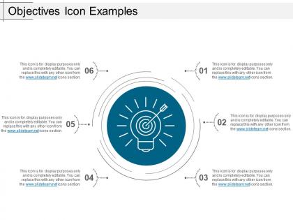 Objectives icon examples ppt inspiration