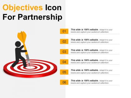 Objectives icon for partnership 2 ppt presentation examples