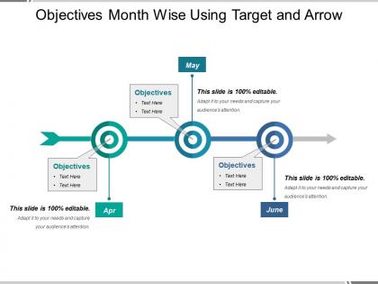Objectives month wise using target and arrow