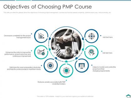 Objectives of choosing pmp course pmp certification courses it