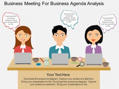 Oc business meeting for business agenda analysis flat powerpoint design