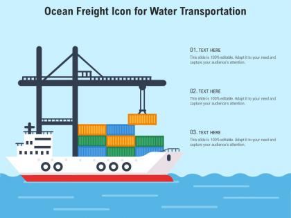 Ocean freight icon for water transportation