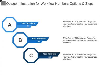 Octagon illustration for workflow numbers options and steps