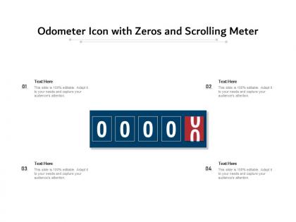 Odometer icon with zeros and scrolling meter