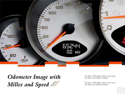 Odometer image with milles and speed